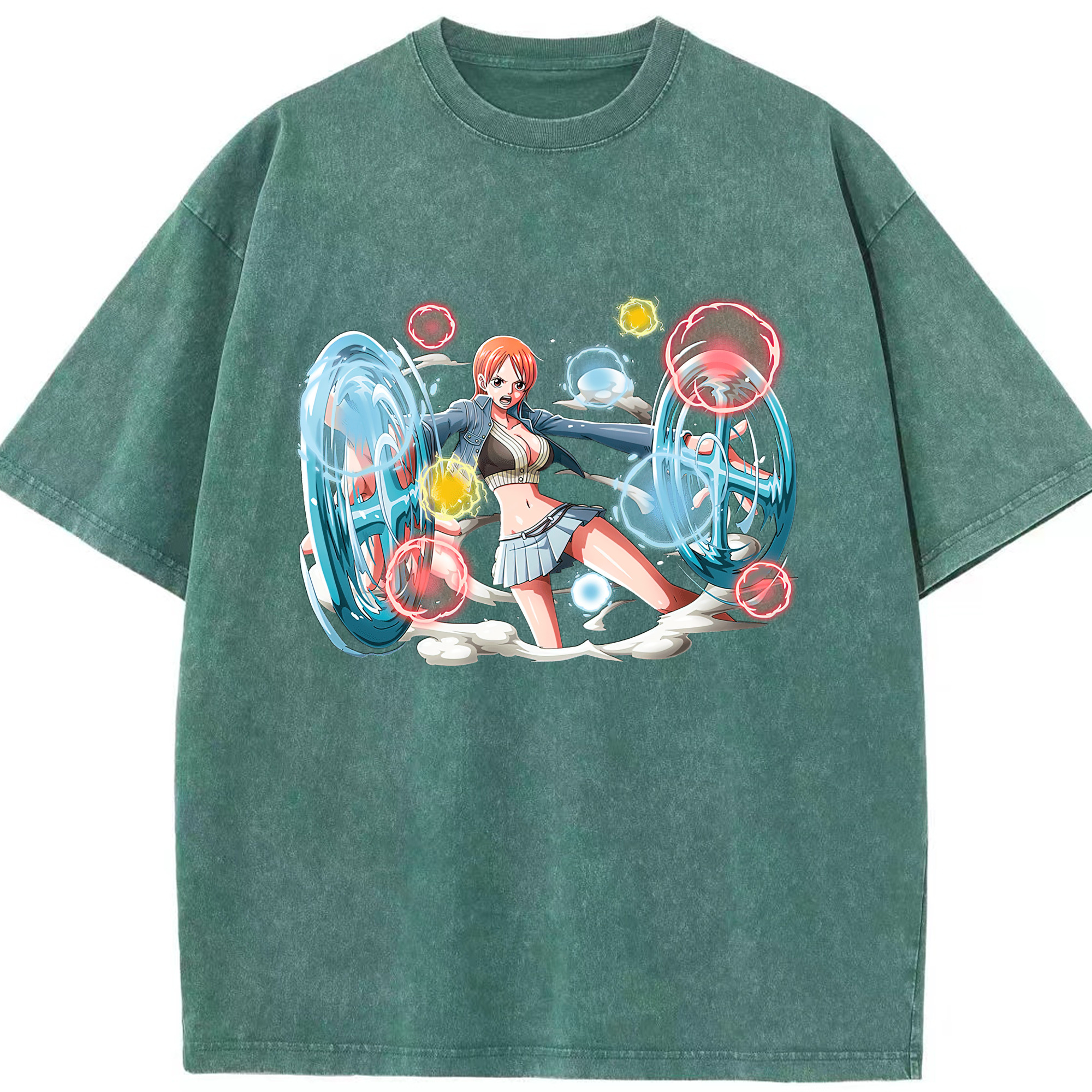 ワンピース ナミ ONE PIECE Nami 綿100% ヴィンテージ風 半袖Tシャツ（フロントプリント）